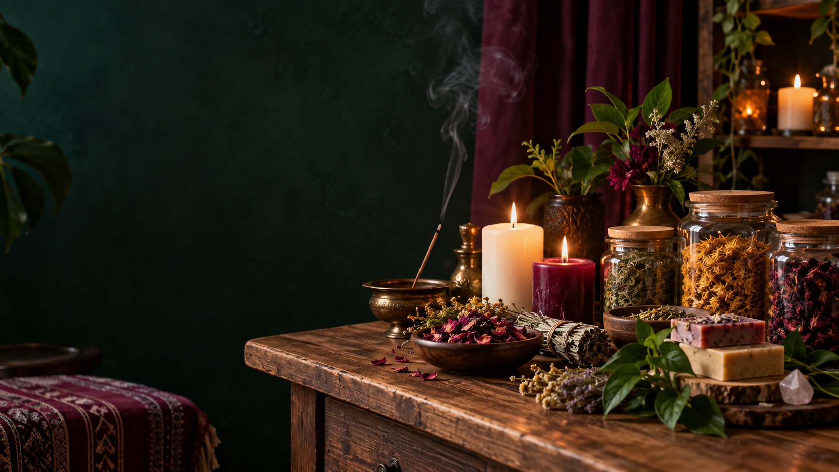 Velas, hierbas y productos artesanales de botánica